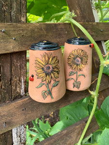 Sunflower/Ladybug Magic Salt and Pepper shakers