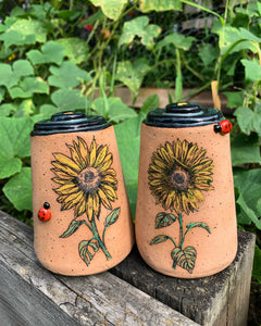 Sunflower/Ladybug Magic Salt and Pepper shakers